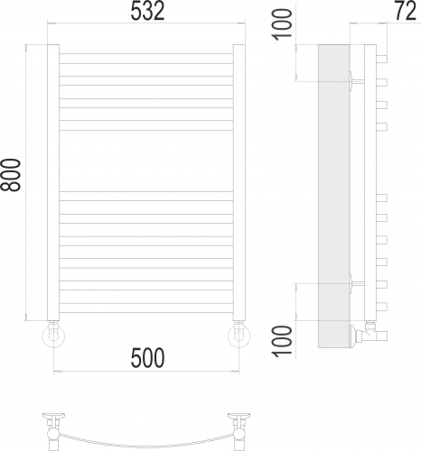 Полотенцесушитель TERMINUS Авиэль П10 500х800