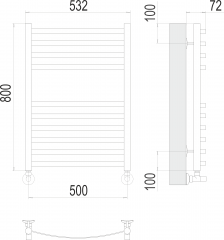Полотенцесушитель TERMINUS Авиэль П10 500х800