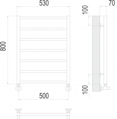 Полотенцесушитель TERMINUS Контур П7 500х800