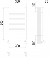 Полотенцесушитель TERMINUS Контур П7 300х800
