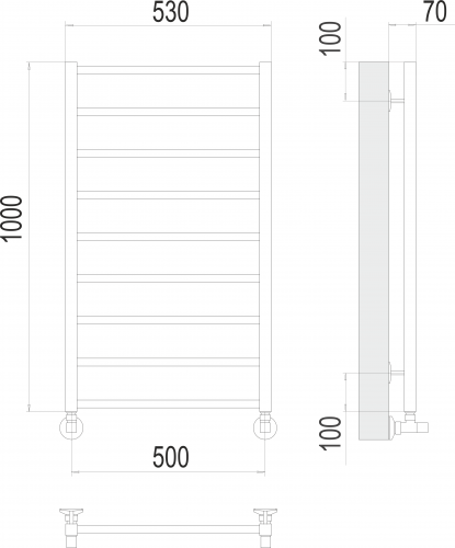 Полотенцесушитель TERMINUS Контур П9 500х1000