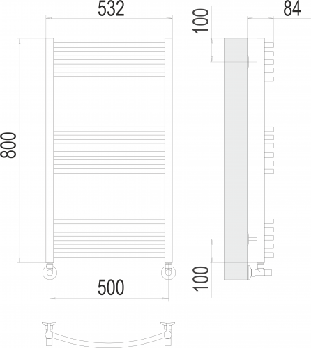 Полотенцесушитель TERMINUS Классик П16 500х800