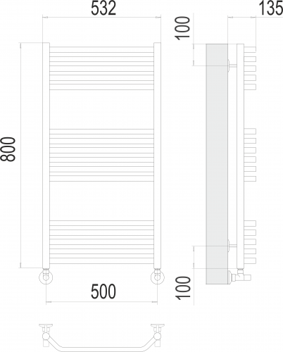 Полотенцесушитель TERMINUS Виктория П16 500х800